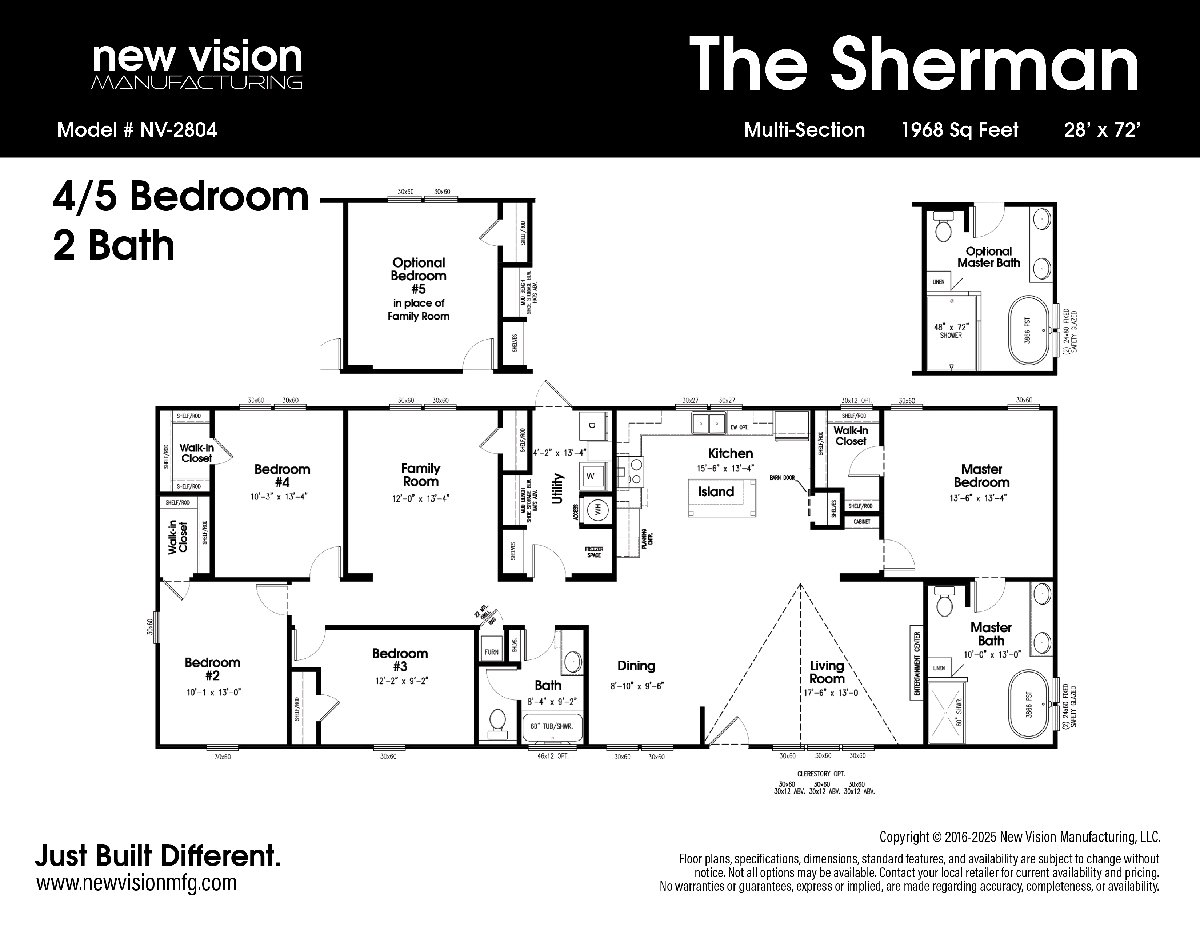 The Sherman Sherman floorplan from New Vision Manufacturing Houston