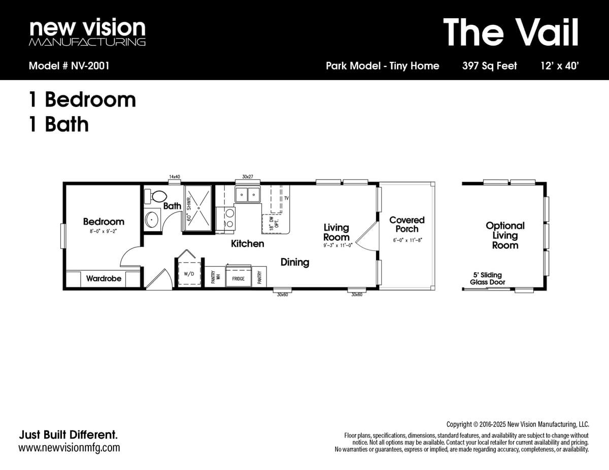 The Vail 12×40 Vail Tiny Home Floorplan