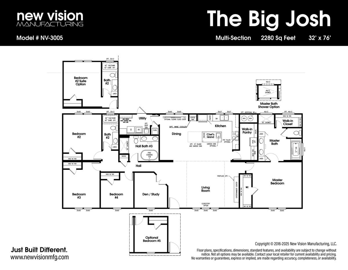 The Big Josh 32×76 Floorplan of the Big Josh by New Vision Manufacturing